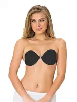 Emay Sırtı Şeffaf Desteksiz Straplez Sütyen 721 Siyah görsel 4