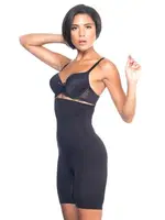 Emay Yüksek Bel Desenli Boxer Korse 2077 Siyah görsel 10