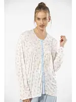 Empirme Düğmeli Battal Uzun Kollu Kadın Pijama Takım Türen 3367 Mavi görsel 4