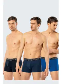 Cacharel Erkek 3lü Boxer Cacharel 1320 Lacivert-İndigo-Saks