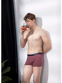 Black Spade Erkek Boxer 2li Paket Stripes Kırmızı BlackSpade 9551 