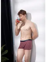 Erkek Boxer 2li Paket Stripes Kırmızı BlackSpade 9551  Kırmızı