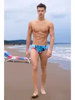 Erkek Çok Renk Desenli İpli Slip Mayo Doreanse 3829 Pasifik farklı açı