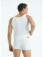 Erkek Organik Pamuk Elastan Boxer BlackSpade 9481 Beyaz detay görünüm