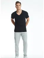 Erkek Tshirt V Yaka Tender Cotton Siyah BlackSpade 9239  Siyah detay görünüm