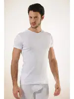 Erkek V Yaka Ribana Atlet Hmd 509 Beyaz detay görünüm