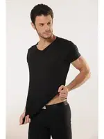 Erkek V Yaka Ribana Atlet Hmd 510 Siyah görsel 5