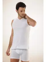 Erkek V Yaka Ribana Atlet Hmd 513 Beyaz