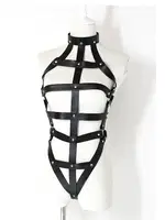 Fantezi Harness Esaret Kostümü MisisX 2013-23 Siyah farklı açı