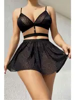 Fantezi Etekli Gecelik Night Light 3453 Siyah