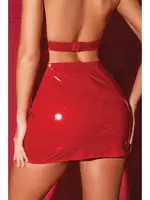 Fantezi Kırmızı Deri Etek Büstiyer Takım Phevos 011-008037 Kırmızı görsel 6