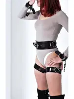 Fantezi Harness Kalça Detaylı Kelepçeli MissisX 2089 Siyah görsel 4