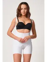 Fermuarlı Gögsü Açık Tül Popo Lazer Korse Emay 2834 Beyaz görsel 4