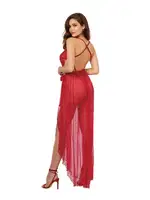 For Dreams 8222 Dantelli Fantezi Gecelik Takım Kırmızı görsel 4