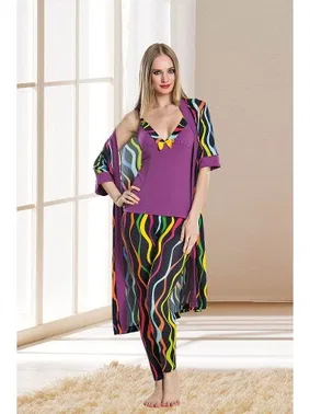 Lady Gecelik Sabahlık Pijama Takım Lady 13857 - Alternatif Görünüm