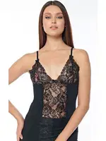 Göğüs Dantel İşlemeli Kadın Siyah Atlet KB2581 Siyah