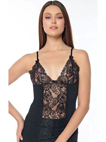 Göğüs Dantel İşlemeli Kadın Siyah Atlet KB2581