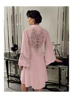 Güpürlü Saten Altılı Gelin Çeyiz Seti Perin 9400 Pudra görsel 14