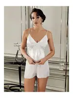 Güpürlü Saten Altılı Gelin Çeyiz Seti Perin 9400 Ekru görsel 5