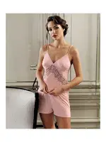 Güpürlü Yırtmaçlı Penye 6Lı Gelin Çeyiz Seti Perin 130 Pudra görsel 14