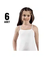 Ribana İp Askılı Kız Çocuk Atlet 6Lı Güryıldız 27214 Beyaz