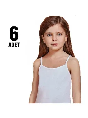 Güryıldız Ribana İp Askılı Kız Çocuk Atlet 6Lı Güryıldız 27214 - Alternatif Görünüm