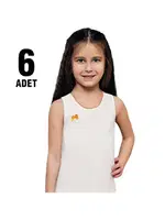 Ribana Geniş Askılı Ponponlu Kız Çocuk Atlet 6Lı Güryıldız 27309 Beyaz