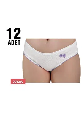 Güryıldız Ponponlu Penye Ribana Kız Çocuk Külot 12Li Güryıldız 27605