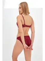 Hafif Destekli Straplez Sütyen Külot Takım NBB 4691 Bordo görsel 5