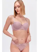 Hafif Destekli Straplez Sütyen Külot Takım NBB 4691 Gül Kurusu görsel 6