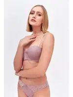 Hafif Destekli Straplez Sütyen Külot Takım NBB 4691 Gül Kurusu görsel 7