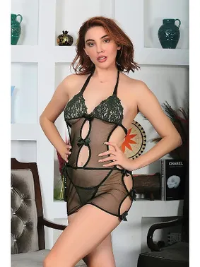 Sistina Haki Yeşili Dantel Gecelik Sistina 695 - Alternatif Görünüm