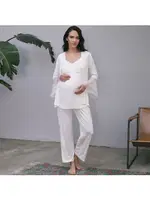 Kısa Kol T-Shirt Pantolon Hamile Sabahlık Takım Anıl 5648 detay görünüm