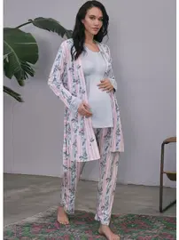 Anıl Hamile Sabahlık, T-Shirt ve Pantolon Takım Anıl 5651