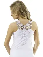 Hmd Bayan Arkası Güpürlü Atlet 2410 Beyaz