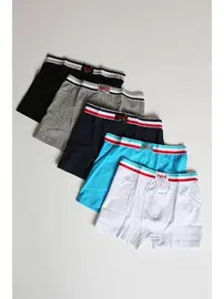 HMD Hmd Erkek Çocuk Renkli Paket Pamuklu Boxer 311 - 5 Adet