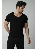 Hmd Pamuklu Derin Bisiklet Yaka Erkek Atlet 715 Siyah detay görünüm