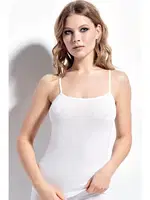 İnce Askılı Ribana Kadın Atlet Beyaz Kolcu KB2500 Beyaz