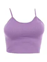 İp Askılı Pedsiz Fitilli Crop Fit Büstiyer Form Angel 5702 Lila görsel 9