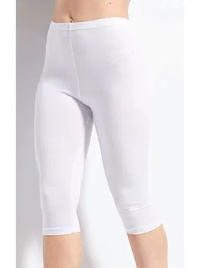 Kolcu Kadın Kapri Tayt Lycralı Beyaz Kolcu KB3020