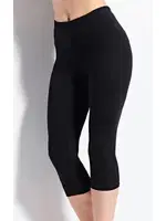 Kadın Kapri Tayt Lycralı Siyah Kolcu KB3021 Siyah