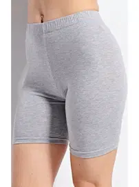 Kolcu Kadın Kısa Tayt Lycralı Gri Kolcu KB3042