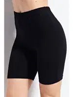 Kadın Kısa Tayt Lycralı Siyah Kolcu KB3041 Siyah