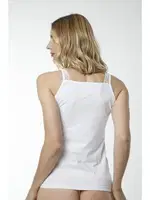 Kadın Likralı Lez Dantelli Atlet HMD 2490 Beyaz detay görünüm