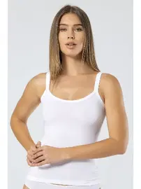 Türen Likralı Pamuklu Askılı Atlet Türen 914 Beyaz