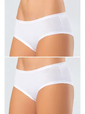 Türen Likralı Pamuklu Hipster Külot 2Li Paket Türen 918 Beyaz