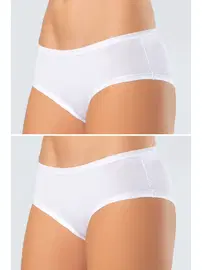 Türen Likralı Pamuklu Hipster Külot 2Li Paket Türen 918 Beyaz