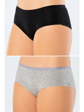 Türen Likralı Pamuklu Renkli Hipster 2Li Paket Türen 918/siyah-gri