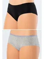 Likralı Pamuklu Renkli Hipster 2Li Paket Türen 918/siyah-gri