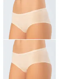 Türen Likralı Pamuklu Hipster Külot 2Li Paket Türen 918 Ten